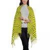 Sjaals unisex Scarf warme zachte geometrische kunst groot met kwast gele bakstenen wegafdruk y2k cool sjaals wrpas winter bufanda