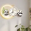 Wandklokken Luminous cartoon klok mode stille digitale kunst muurschildering eenvoudig restaurant esthetisch horloge murale decor