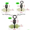 100 Stück Luminous Fischerei Triple Rolling Swivels 3 Wege Cross Line Connectors Fass mit Glühkügelchen Drop -Lieferung DHPSO