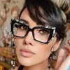 Sonnenbrille LNFCXI TR90 INS Populärer Mode Polygon Katze Augenbrillen Rahmen Frauen Luxusdesigner Retro Brille für Damen Optical Y240416