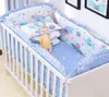 6PCSSet Blue Universe Design Crib Bedbling Set Cotton Toddler Baby Bed Linens Inkludera baby barnsängstötfångare Bedblad Kudde 2205145479108