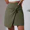Rokken vrouwen mini rok hoge taille A-lijn A-lijn asymmetrische split zoom twist ontwerp korte vaste kleur slanke fit streetwear