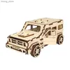 3D Puzzles DIY Ahşap Off-Road SUV Bulmaca Oyuncakları Çocuk montaj yapıcı modelleri 3D lastik bant mekanizması oluşturmak için G500 Araba Erkek Hediyesi Y240415