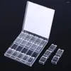 Storage Bottles 20 Grids Clear Nail Art Display Tray Glitter Rhinestone Decor Box Case