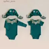 Rompers Newborn bébé Coton Rompers Frog Bebe Boy Girl BodySuit Green Jumps pour le printemps Summer avec Bonnet Bonnet