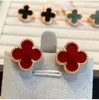 Stud Fashion Vintage 4/Four Leaf Clover Desinger Earrings Silver 18K Gold Plated for Women Titanium Steel Wedding Jewelry Gift61