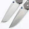 Specialerbjudande CK High End Pocket Folding Knife D2 Stone Wash Blade TC4 Titaniumlegering Handtag Bollbärande utomhus EDC -mappknivar med original Box 21 -årsdag