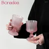 Wine Glasses Pink Frosted Goblet Classic Cocktail Cups Liqueur Glass Cup High-value Water Home Kitchen Accessories