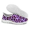 Sapatos casuais colorir suprimentos de malha de estampa de leopardo Mulheres de tamanho grande em tênis de tênis Ladies Summer Sport Jogging Woman Flats 2024