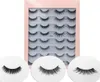 16 paires Multipack 3D Mink Hair Faux Coiffes Natural Wispy Fluffy Lashes Lash Natural Eye Makeup Tools Faux Eye Lashes1419224