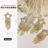 5 PCS/BAG GOLD SIRE BRAND ART ORNAMNT光沢のあるダイヤモンドジルコンチャームDIYベアハートペンタグラムネイルアクセサリー