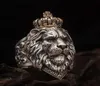 Punk Animal Crown Lion Ring für Männer männlicher gotischer Schmuck 714 Big Size230531526974926