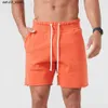 Heren shorts Heren Cotton Sporting Running Shorts Gym Bodybuilding Orange Summer Fitness Pants Jogger Gyms Casual workout Mannelijke shorts Q240416