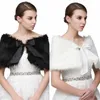 white Black Bridal Wrap Shawl Coat Jackets Boleros Shrugs Regular Faux Fur Stole Capes Wedding Party 17-001 v3eR#