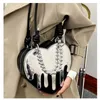 イブニングバッグファッションハート型PU財布愛のハンドバッグクラッチデザイナー小さなチェーンレザーショルダーレディースかわいいカワイイバッグ