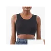Réservoirs pour femmes Camis ANAGRAM-EMBROIDED COTTON-BLEND TOB TOP Shorts Designer T-shirts Yoga Suit Tricoted Fitness Sports Bra Mini Femme OTXE7