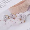 Fashion Lady Brass 18K Gold Micro Inlay Zircon Double Color Serpent Engagement Wedding 925 Silver Needle Stud Hoop Earrin356V