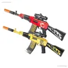 Gun Toys New Akm Foam Gun Childrens Manual Toy Gun AK 47 Machine Shell Eject Gel Ball Blaster Boys Airsoft Games 240417