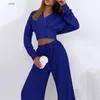 Women's Two Piece Pants Screw Thread Button Cardigan Jacket Vest Wide Leg Sets Solid Color Casual 2024 Spring Summer Ribbed Three Set