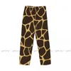 Vêtements de nuit masculins pyjama décontracté pantalon long giraffe motif de girafe élastique pantalon à la maison confortable