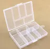 Caja de almacenamiento transparente de plástico de 6 compartimentos vacío para joyas Organizador de ropa de ropa de arte de uñas 1329970