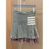 Projektant KK Spring/Summer Sports krótka spódnica wszechstronny styl, swobodny za darmo, podnoszące biodra, słodkie składanie, kontrastowe projektowanie kolorów
