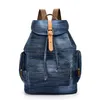 Backpack MANJIANGHONG Canvas Denim Girls Multi-Function Bag Man Fashion Simple Travel Bags More Pockets Unisex