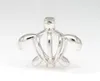 Сплошная 925 Серебряная морская черепаха Клетка стерлинговой серебро серебряной банки для жемчужной клетки для кулон