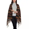 Craquins écharpe E écharpe Outdoor Tiger Print Head with Long Tassel Tropical Animal Y2K SHAWLS DROIT