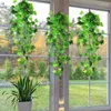 Dekorativa blommor 3.6ft realistiska faux hängande växter långvariga grönska underhållsfria dekor hemrum väggdekoration