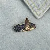 Brooches Luminous Enamel Pins Comet Orchid Long-beaked Hawk Moth Bag Lapel Pin Badge Jewelry Gifts For Kids Friends Wholesale