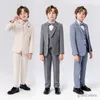 Suits School Children Jacket Vest Pants Bowtie Piano Party Dress Boys Performance Costume Kids Graduation Ceremony Photograph Suit