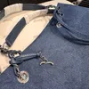 Denim vintage Grande borsa grande Bota da donna Borsa da donna Classic Blu Denim Hardware Silver Metal CC Small Small Luxury Borse Borse per borse da trucco per borse da trucco da 40 cm