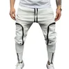 Męskie spodnie sportowe spodnie jogger menu jesienne elastyczne talia stałe kolor multi zamki spodnie dresowe