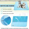 Pet Dog Ice Silk Pad Breathable Cooling Mat Cat Cushion Supplies Large and Small Machine Washable Seat Prevent Sunstroke 240416