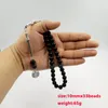 Tasbih Natural Agates negros con cuentas de rosario de circón pulsera musulmana Eid regalo Misbaha Accesorios islámicos Joyas turcas 240402
