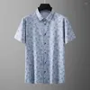남성용 캐주얼 셔츠 여름 고품질 패션 스퀘어 넥 프린트 남자 짧은 슬리브 슈퍼 큰 플러스 크기 3xl-8xl