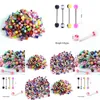 Tongue Anneaux 100pcs Mélange Style Barbell Bar Piercing Fashion Areal inoxydable Coucroises mixtes Couleurs hommes Femmes Body Bijoux Drop Livraison OTD31