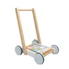 Tidig utbildning Baby Walker Trävagn Push Car Toy Blocks för barn Toys Kids Trolley Multifunktionell byggsten