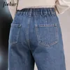 Frauen Jeans Mode hohe Taille Harem Frauen koreanische weibliche weibliche Denim Streetwear-Knöpfe Reißverschluss Pocket Classic Ladies S-5xl Größe