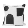 Pillow Light Luxury Model Room Sofa Black And White Contrast Leather Stitching Square Bedroom Bag Outdoor