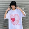 特大のTシャツラブグラフィックTシャツレディースかわいいティーカップルTシャツストリートウェアY2Kトップ