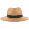 Wide Brim Hats Women's Large Summer Breathable Sunscreen Straw Hat Men's Fashion Outdoor Casual Panama Beach Cool Jazz Unisex Sun