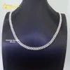 Prêt à expédier 925 argent mince 6 mm Vvs Diamond Cuban Link Chaîne Femmes Femmes Iced Moisanite Cubaine Chaîne