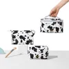 Cosmetic Bags Fashion Cute Makeup Pouch Portable Cow Print Make Up Toiletry Bag Multifunctional Zipper Organizer For Vacation Camping Party