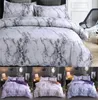 Conjuntos de cama de padrão de mármore Conjunto de camas de cama de poliéster 23pcs Twin Double Queen Quilt Capa Cama Linho sem lenha sem preenchimento5381878