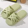 Slippers Spring Ladies Footwear Flat New Summer Women Indoor Home Womens Knitted Non Slip House Shoes H240416 MAZ1