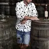 Herren lässige Hemden Polka Dot Print Männer Hemd Hemd Kragen Langarm SOLE LOSS DRINTED MÄNNLICH FÜR MAN GOPS MENS KOMMEN CAMISAS 240416