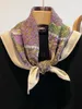 Scarves Classic Silk Wool Scarf 65CM Double Sided Shawls Luxury Designer Square Hem Rollerd Edge Head Neck Hair