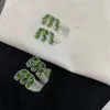 Футболка Miumiues Дизайнер роскошная модная женская футболка для футболки с бриллиантами с коротки